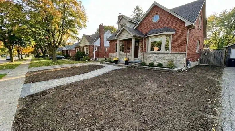 Bare graded soil before new sod