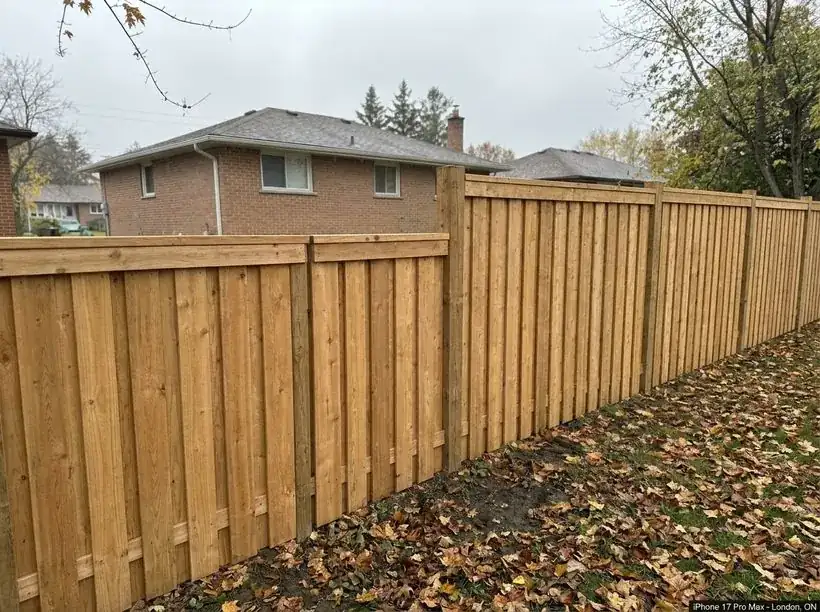 New cedar privacy fence installed by JSQ Gardens