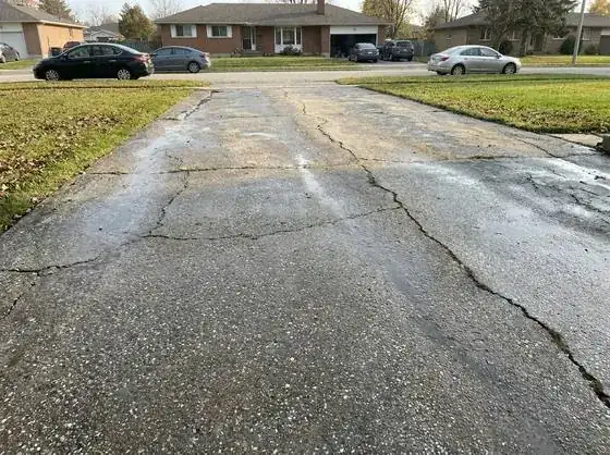 Clean driveway after pressure washing